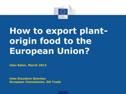 How to export plant- origin food to the European Union?