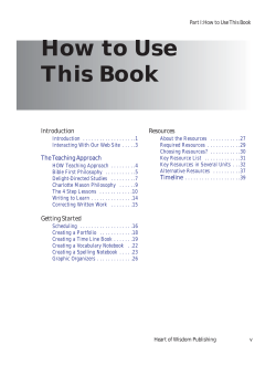 How to Use This Book Introduction Resources