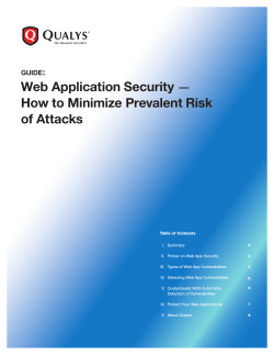 Web Application Security — How to Minimize Prevalent Risk of Attacks