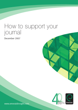 How to support your journal December 2007 www.emeraldinsight.com