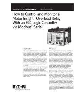 How to Control and Monitor a Motor Insight Overload Relay