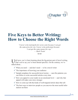 Five Keys to Better Writing: How to Choose the Right Words