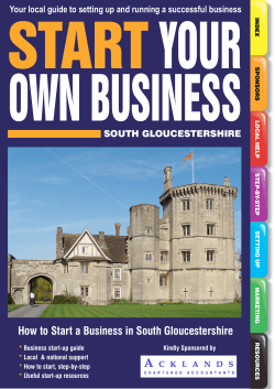 START YOUR OWN BUSINESS How to Start a Business in South Gloucestershire