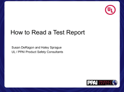 How to Read a Test Report Susan DeRagon and Haley Sprague