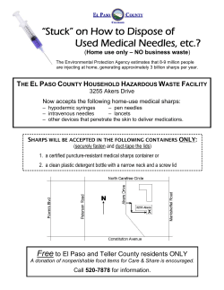 “Stuck” on How to Dispose of Used Medical Needles, etc.?