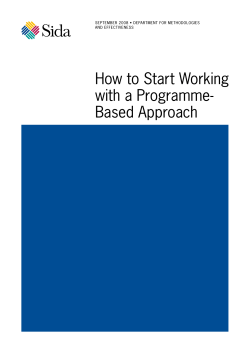 how to Start Working with a programme- based approach