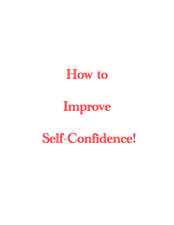 How to  Improve Self-Confidence!