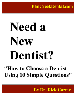 Need a New Dentist? “How to Choose a Dentist