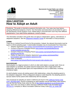 How to Adopt an Adult  ADULT ADOPTION