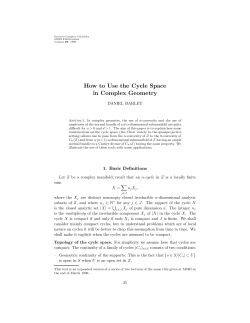 How to Use the Cycle Space in Complex Geometry DANIEL BARLET