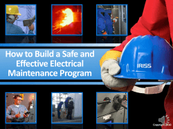 How to Build a Safe and Effective Electrical Maintenance Program Copyright 2010