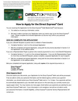 How to Apply for the Direct Express