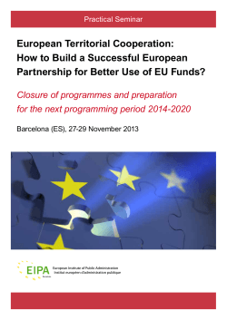 European Territorial Cooperation: How to Build a Successful European