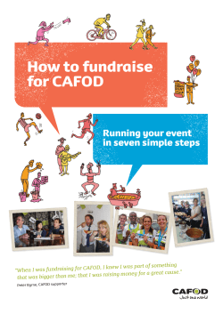 How to fundraise for CAFOD Running your event in seven simple steps