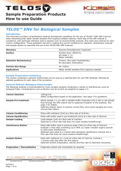 TELOS™ ENV for Biological Samples Sample Preparation Products How to use Guide Introduction