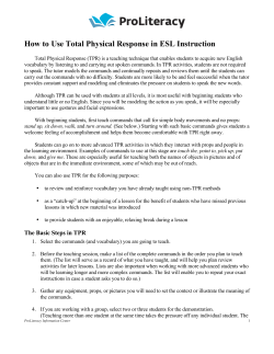 How to Use Total Physical Response in ESL Instruction