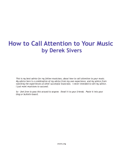 How to Call Attention to Your Music by Derek Sivers