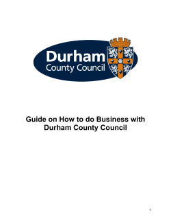 Guide on How to do Business with Durham County Council 1