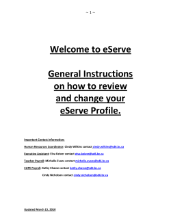 Welcome to eServe General Instructions on how to review