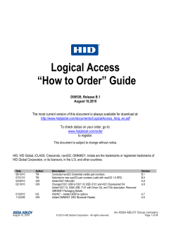 Logical Access “How to Order” Guide