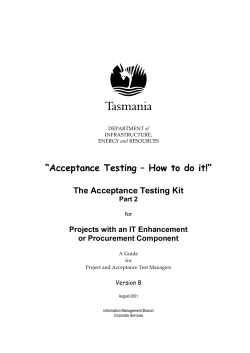 “Acceptance Testing – How to do it!” The Acceptance Testing Kit