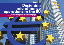 Designing microfinance operations in the EU Designing microfinance operations in the EU