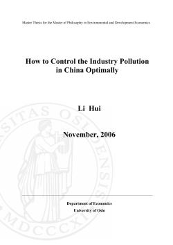 How to Control the Industry Pollution in China Optimally Li  Hui