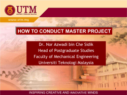 HOW TO CONDUCT MASTER PROJECT
