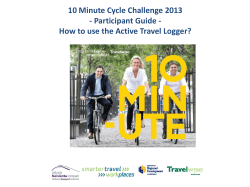 10 Minute Cycle Challenge 2013 - Participant Guide -