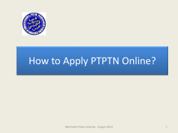 How to Apply PTPTN Online? 1 Methodist Pilley Institute - August 2013