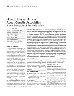 How to Use an Article About Genetic Association