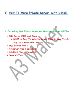 1)  How To Make Private Server With Detail.