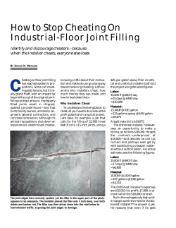 How to Stop Cheating On Industrial-Floor Joint Filling Identify and discourage cheaters—because