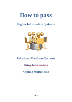 How to pass  Higher Information Systems    Relational Database Systems 
