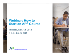 Webinar: How to Start an AP Course ®