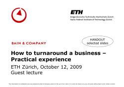 How to turnaround a business – Practical experience Guest lecture