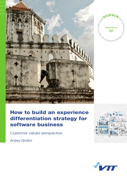 How to build an experience differentiation strategy for software business Customer values perspective