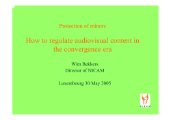 How to regulate audiovisual content in the convergence era Protection of minors