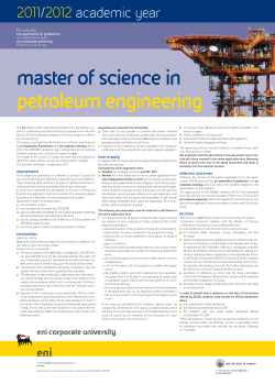 master of science in petroleum engineering Promoted by: in collaboration with: