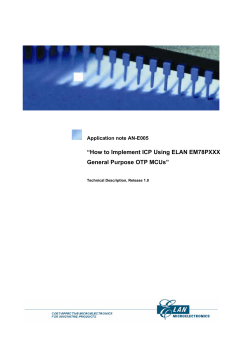 “How to Implement ICP Using ELAN EM78PXXX General Purpose OTP MCUs”