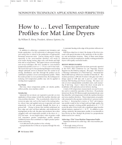 How to … Level Temperature Profiles for Mat Line Dryers