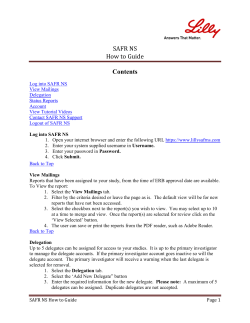SAFR NS How to Guide Contents