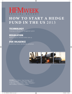 HFM WEEK HOW TO START A HEDGE FUND IN THE US