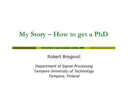 My Story – How to get a PhD Robert Bregović