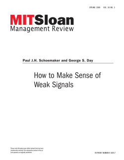 How to Make Sense of Weak Signals