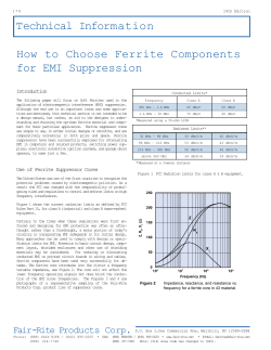 Technical Information How to Choose Ferrite Components for EMI Suppression Introduction