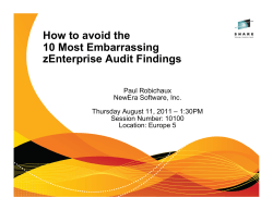 How to avoid the 10 Most Embarrassing zEnterprise Audit Findings