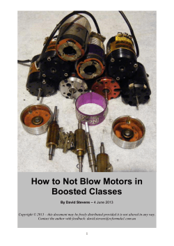 How to Not Blow Motors in Boosted Classes