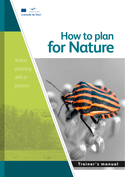 for Nature How to plan Action planning