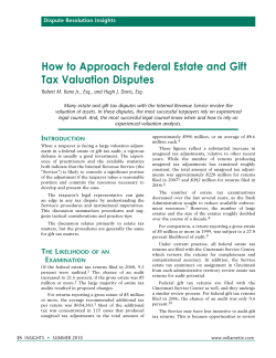 How to Approach Federal Estate and Gift Tax Valuation Disputes